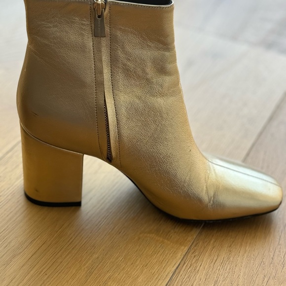 ANINE BING Jane ankle Boots   Gold and Metallic. Block heel. Zipper sides - Picture 4 of 6